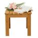 leecrd Outdoor Wooden Square Side End Table Fir Wood Natural