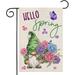 Hello Spring Garden Flag for Outside 12x18 Double Sided Gnome with Roses Flowers Small Yard Flag Summer Seasonal Decors for Outdoor Anniversary Wedding Farmhouse Holiday