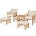 Canddidliike 5 Piece Patio Wicker Sofa Set Outdoor Patio Furniture Set with Seat and Back Cushions-Natural