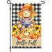 Happy Fall Y all Lantern Fall Leaves Pumpkin Decorative Burlap Garden Flag 12x18 Inch Double Sided Small Vertical Welcome Maple leaves Garden Flags For Thanks Giving Outdoor Home Patio