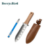 Berry&Bird Hori Hori Garden Knife Gardening Knife with 7 Stainless Steel Serrated Blade Japanese Gardening Tool with Leather Sheath and Sharpening Stone for Weeding Digging Cutting & Planting