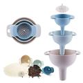 PEACNNG Kitchen Funnel Set Funnels Set of 3 Oil Funnel Tough and not Easily Deformed with Detachable Strainer Filter for Transferring of Liquid Fluid Dry Ingredients and Powder (4 Pack)