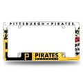 Pittsburgh MLB Pirates Chrome Metal License Plate Frame with Bold Full Frame Design