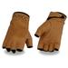 Milwaukee Leather MG7761 Women s Saddle Leather Gel Palm Fingerless Motorcycle Hand Gloves W/ Stylish â€˜Wrist Detailingâ€™ XXX-Large