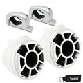 Wet Sounds - REV 8 Fixed Aluminum Clamp 8-Inch Tower Speakers - White (Pair)