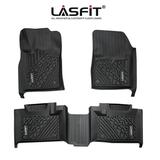 Lasfit Car Floor Liners for 2016-2021 Jeep Grand Cherokee (NOT Jeep Cherokee ) & Jeep Grand Cherokee WK 2022 All Weather TPE Vehicle Floor Mats Set 1st and 2nd Row Fit Bench Seating only Black