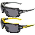 2 Pairs of Global Vision Octane Motorcycle Riding Glasses Grey and Yellow Gaskets Smoke Lenses