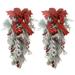 Clearance! Ongmies Wreath Ring Hanger Door Branches Christmas Christmas Vine Pendant Garland Dead Cane Christmas Wreath Decorations Home Decor Christmas Decorations Red