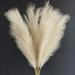 TETOU 6 Stems Faux Pampas Grass 43.3 Tall Big Pompous Grass Vase Filler Home Boho Decor - Beige