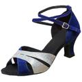 LIANGP Women s Heel Shoes Women s Prom Ballroom Latin Salsa Dance Shoes Square Dance Shoes Ladies Shoes Blue Size 5