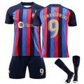 Soccer Jersey Set -Barcelona Team #9- Youth Kids Adults Soccer Fans Sportswear Sets whit Ball Socks S