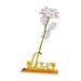 Clearance Item! Ttybhh Desktop Ornament Desktop Ornament Clearane Gold Foil Rose Galaxy Multicolored Artificial Flower with Base Suitable for Girls Valentine s Day Purple