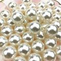 Yeahmol 200pcs Imitation Pearl Charms 8mm Pearl Beads Charms Pendants Beige Round Pendants ABS Plastic Pearl Charms for DIY Bracelet Necklace Jewelry Making Y04J066A