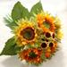 OYIGU 5 Heads Artificial Sunflowers Bouquet Artificial Silk Flower Bouquet Fake Sunflower Bouquet Silk Sunflowers Home Floral Decor