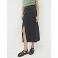 Fatface Womens Pure Linen Denim Midi Skirt - 6REG - Black, Black