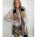 Beige Maisie Leopard Wool Blend Scarf