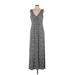 Talbots Outlet Casual Dress - Maxi: Gray Marled Dresses - Women's Size Large