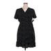 Naggoo Casual Dress - Wrap: Black Polka Dots Dresses - Women's Size X-Large