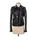 Belle Vere Faux Leather Jacket: Black Solid Jackets & Outerwear - Women's Size Small