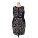 Adrianna Papell Casual Dress - Sheath: Black Brocade Dresses - Women's Size 20