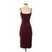 Forever 21 Casual Dress - Slip dress: Burgundy Solid Dresses - Women's Size Small