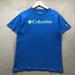 Columbia Shirts | Columbia T-Shirt Men's Medium M Short Sleeve Graphic Logo Crew Neck Blue Yellow | Color: Blue | Size: M