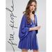 Free People Dresses | Free People Blue Kimono Tie Up Mini Dress Size 2 | Color: Blue/Purple | Size: 2