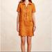 Anthropologie Dresses | Anthro Maeve Orange Copper Lace Up Linen Dress Sz 6 Vguc | Color: Orange | Size: 6
