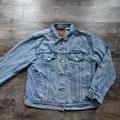 Levi's Jackets & Coats | Levi's Original Trucker Jean Jacket Women's Large Red Tab Light Wash Blue Mb3 | Color: Blue | Size: L