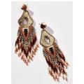 Anthropologie Jewelry | Anthropologie Deepa Saisha Fringe Drop Earrings | Color: Gold/Red | Size: Os