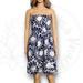 J. Crew Dresses | J Crew Strapless Floral Print Seersucker Dress With Pockets Navy & White Size 2 | Color: Blue/White | Size: 2