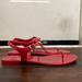 Coach Shoes | Coach Pier Shiny Jelly Womens T-Strap Thong Sandals Flip Flops Size 9 | Color: Red | Size: 9