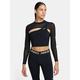 Nike Womens Training Long-sleeve Cropped Top, Black, Size S, Women