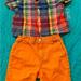 Polo By Ralph Lauren Other | Cute Boys Outfit. Size 18 M. Ralph Lauren Polo Shirt & Hurley Shorts. | Color: Orange | Size: 18 M