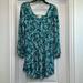 Jessica Simpson Dresses | Jessica Simpson Dress With Long Sleeves Green (Teal) And White Size Medium | Color: Green/White | Size: M