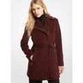 Michael Kors Jackets & Coats | Michael Kors Women's Red Wool Blend Belted Pea Coat Size S Nwt | Color: Red | Size: S