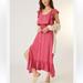 Anthropologie Dresses | Anthropology Daily Practice Ruffled Midi Dress Nwt Size Xl | Color: Pink/Red | Size: Xl
