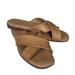 Anthropologie Shoes | Anthro Joie Brown Buttery-Soft Leather Slide Sandals With Whipstitch Trim | Color: Brown/Tan | Size: 8.5