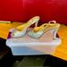 Kate Spade Shoes | 3 Inch Platform Open Toed Heels | Color: Silver | Size: 7