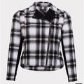 Torrid Jackets & Coats | Flannel Moto Jacket - Black, White, Baby Pink | Color: Black/Pink/Silver/White | Size: 2x