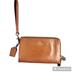 Coach Bags | Coach Double Zip Wristlet/Clutch | Soft, Brown Leather W/Brown Fabric | Euc | Color: Brown | Size: Os