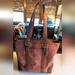 Coach Bags | Coach Rose Tweed Herringbone Leather Suede Rare Vtg Tote | Color: Pink/Tan | Size: Os