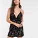 Free People Dresses | Free People Dangerous Live Mini Dress Size 7 Black Lace Nude Nwt H0573 | Color: Black/Tan | Size: 8