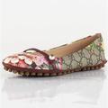 Gucci Shoes | Gucci Gg Supreme Bloom Bayadere Ballet Flats Slip On Shoes Size 9.5 | Color: Green/Pink | Size: 9.5