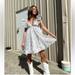 Jessica Simpson Dresses | Floral Print Baby Doll Dress Nwt | Color: Blue/Cream | Size: L