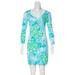 Lilly Pulitzer Dresses | Lilly Pulitzer V-Neck Tee Dress In Wave Rider Lagoon Green Print | Color: Blue/Green | Size: Xs