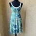 Free People Dresses | Free People Beaded Neckline Jersey Floral Dress | Color: Blue/Green | Size: Xs