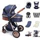 Stay Cozy & Protected: All-in-One Baby Stroller with Footmuff, Blanket & Mosquito Net B