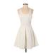 Forever 21 Contemporary Cocktail Dress - A-Line: White Jacquard Dresses - Women's Size Small