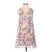 Final Touch Casual Dress - Mini Tie Neck Sleeveless: Pink Dresses - Women's Size Small